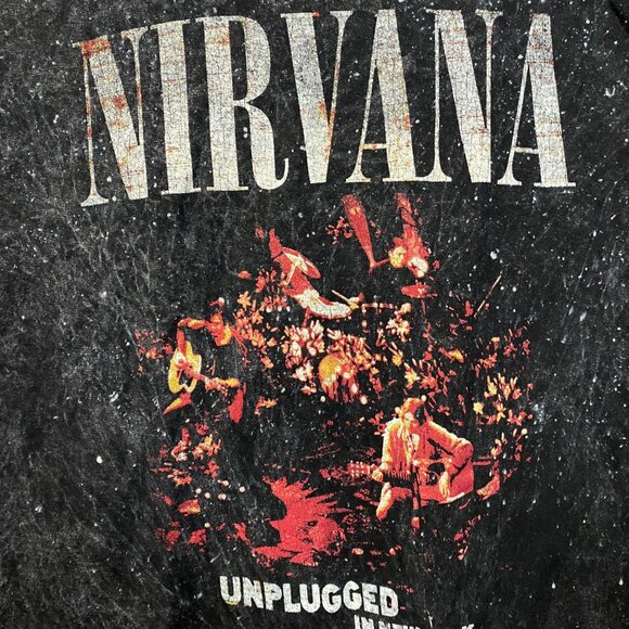 Nirvana Unplugged Acid Wash Tshirt size Large - Picture 2 of 4